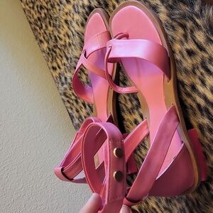 Pink Franco Sarto size 8 leather strappy sandals
